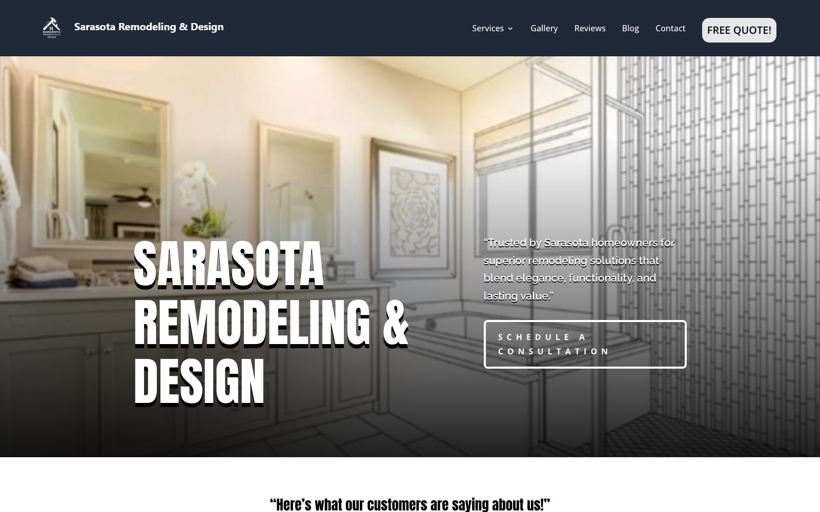 The current sarasotaremodeling.com homepage