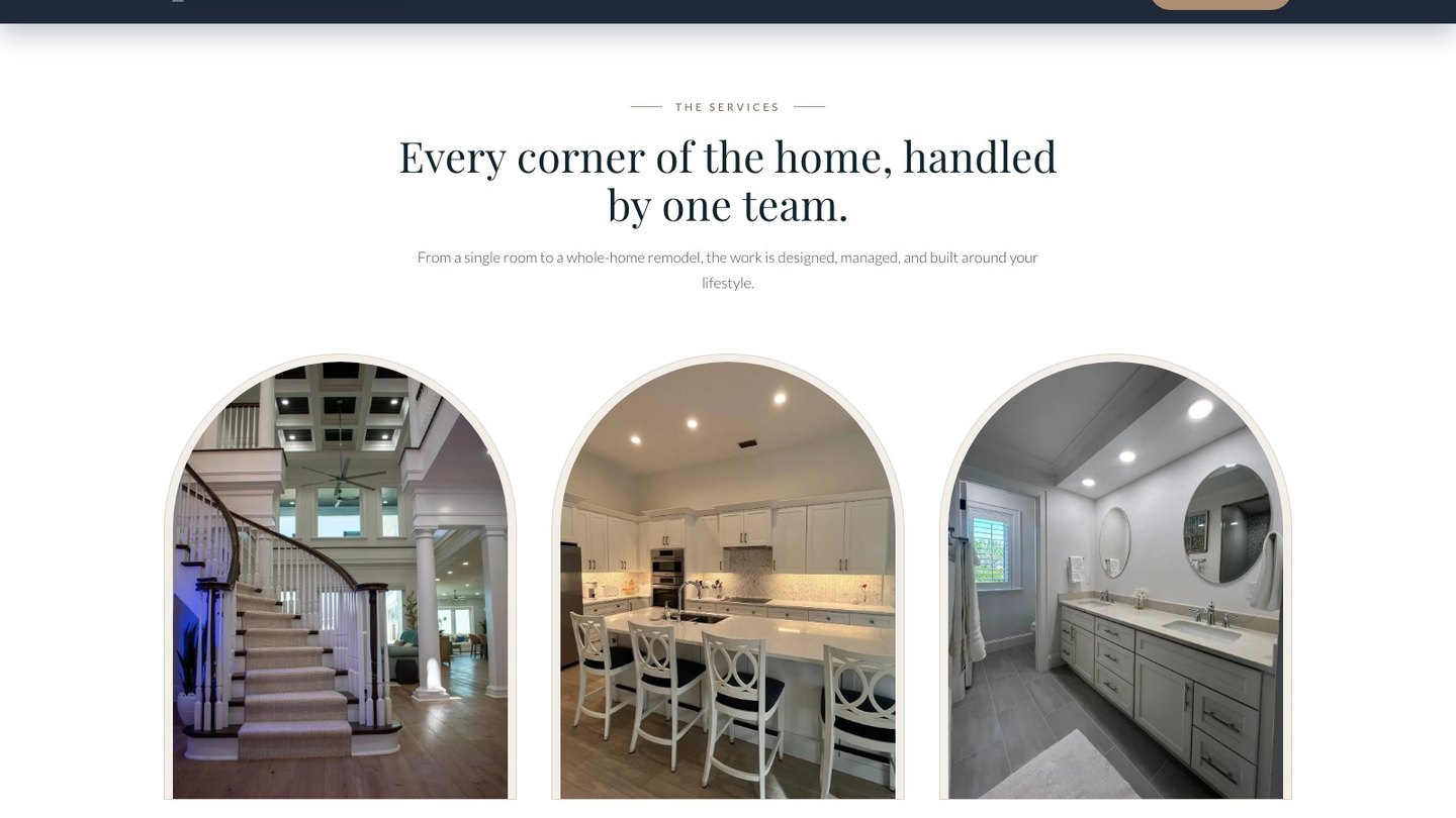The rooms section of the new homepage