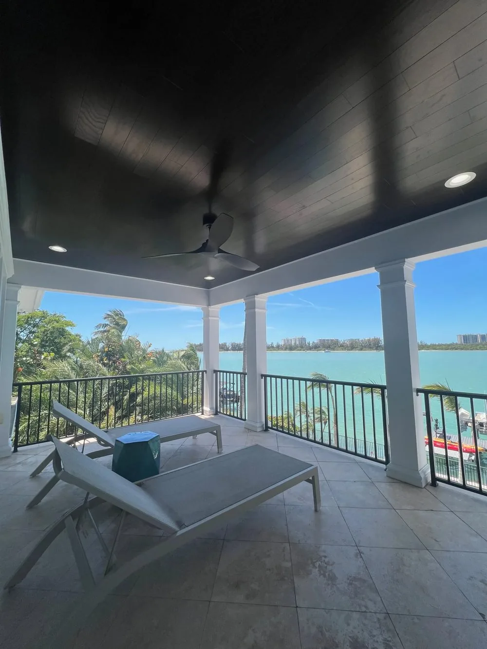 Covered lanai with water view from an outdoor living project